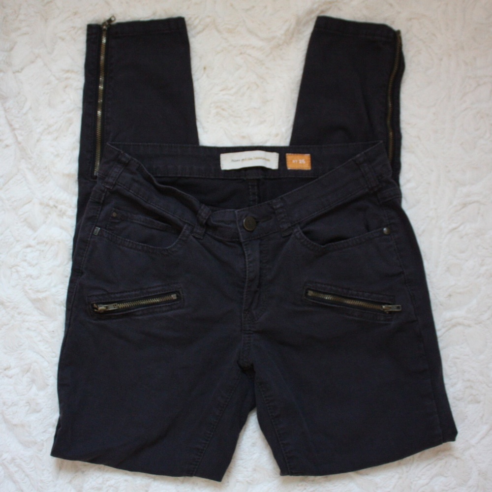 Anthropologie Pilcro Moto Skinny Jeans Dark Gray
